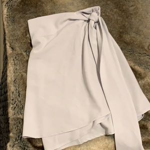 Silk Chiffon Light Grey Wrap Skirt